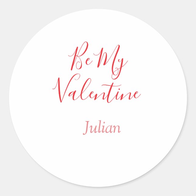 Adesivo Be my valentine red name elegant love couple  (Frente)