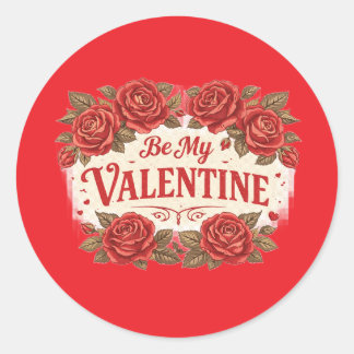 Adesivo Be My Valentine – Romantic Red Roses Sticker
