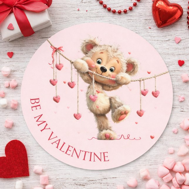 Adesivo  Be My Valentine Teddy Bear – Hanging Heart  (Criador carregado)