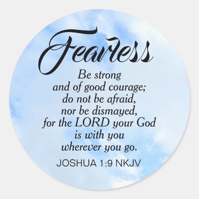 Adesivo Be Not Afraid Bible Verse Blue Cloudy Sky Courage (Frente)