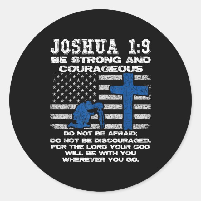 Adesivo Be Strong And Courageous Do Not Be Afraid Prayer  (Frente)