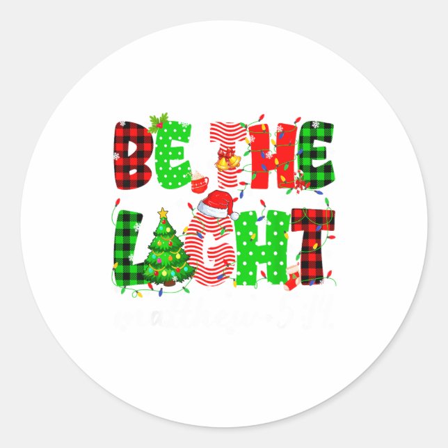 Adesivo Be The Light Christian Christmas Pjs Xmas Men Wome (Frente)
