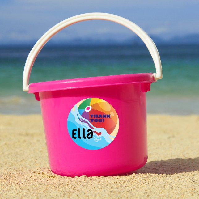 Adesivo Beach Ball Pool Themed Birthday (Criador carregado)