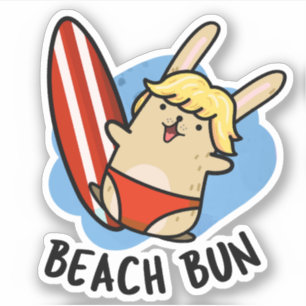 Adesivo Beach Bun Funny Bunny Pun