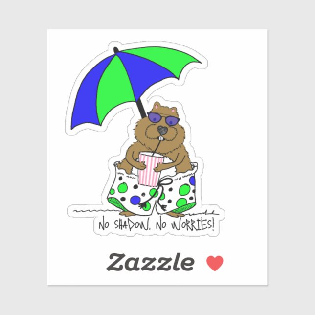 Adesivo Beach Day Groundhog (Folha)