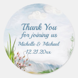 Adesivo Beach Dune Romance Classic Round Sticker