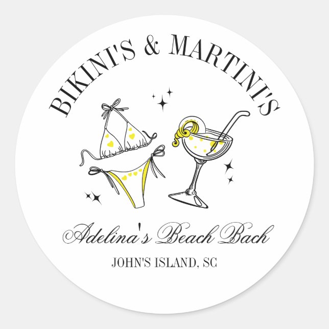 Adesivo Beach Festa de solteira Favor Social Club (Frente)