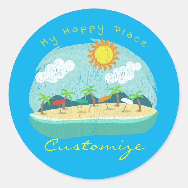 Adesivo Beach Happy Place Thunder_Cove (Frente)