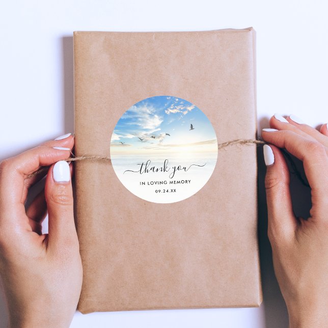 Adesivo Beach Memorial Seaside Ocean Obrigado (Beach Memorial Thank You Stickers)