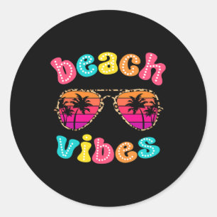 Adesivo Beach Vibes Summer Sungles Retro Cute Girl K