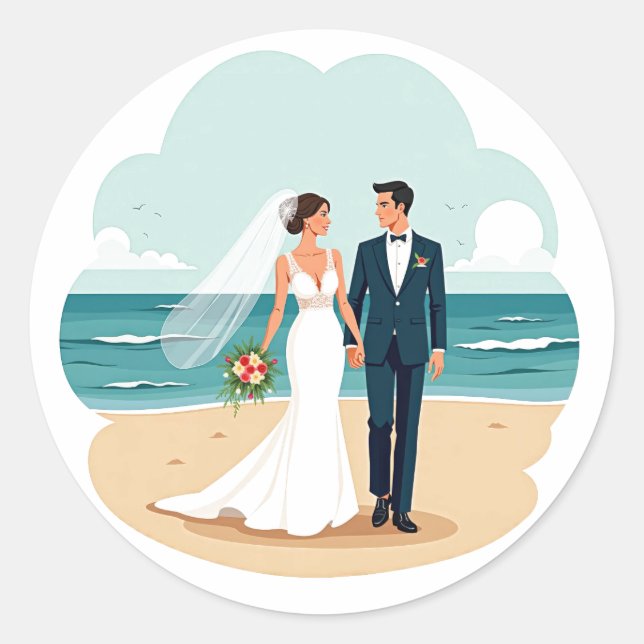 Adesivo Beach Wedding Romance Sticker (Frente)