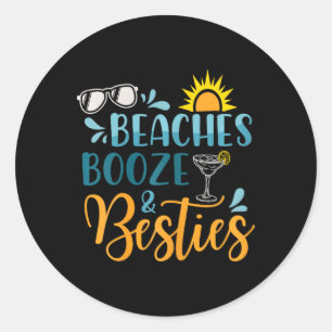 Adesivo Beaches Booze E Besties Engraçado Praia No Verão