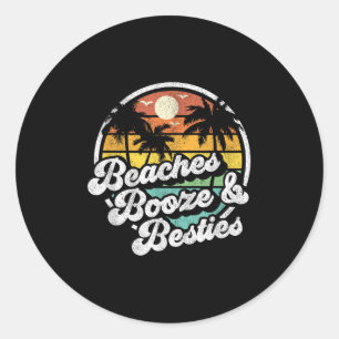 Adesivo Beaches Booze E Besties Engraçado Retro 70s Beach