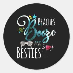 Adesivo Beaches Booze E Besties Meninas Viajam Mulheres