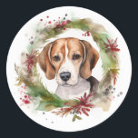 Adesivo Beagle Christmas Wreath Festivo Pup<br><div class="desc">Procurando o presente de Natal perfeito para seu amigo peludo? Nosso presente de Natal é o que você precisa! Com um tema de Natal encantador, é o presente ideal para o seu querido animal de estimação. Quer você seja uma mãe de cachorro, pai de cachorro, ou simplesmente um amante de...</div>