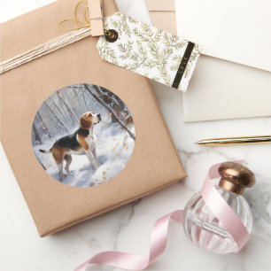 Adesivo Beagle Deixe-O Neve Natal