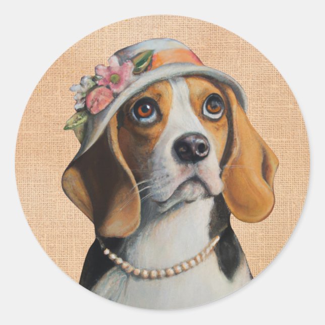 Adesivo Beagle Dog Classic round Sticker (Frente)