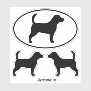 Adesivo Beagle Dog Silhouettes Vinyl Sticker Set