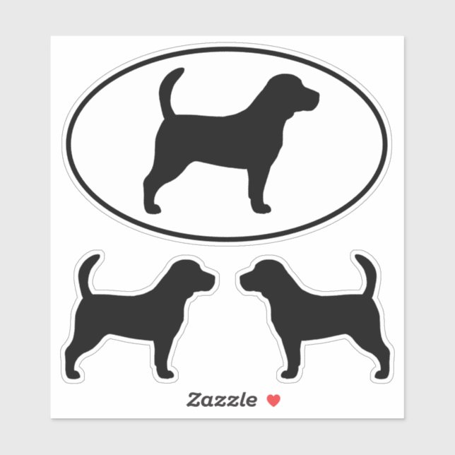 Adesivo Beagle Dog Silhouettes Vinyl Sticker Set (Folha)