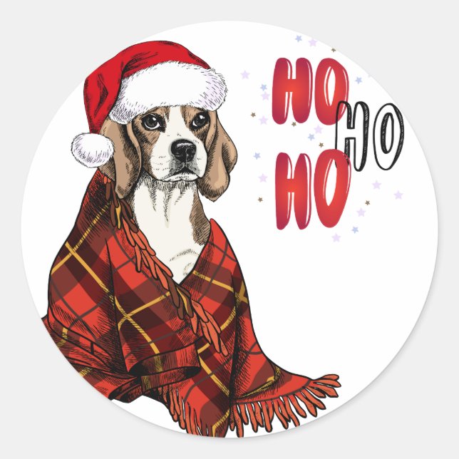 Adesivo Beagle Ho Ho Ho (Frente)