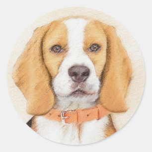 Adesivo Beagle Hound Dog Painting Original Animal Art