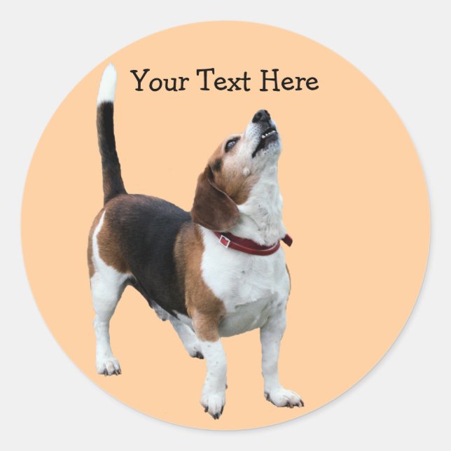 Adesivo Beagle Howling Cute Dog Sticker (Frente)