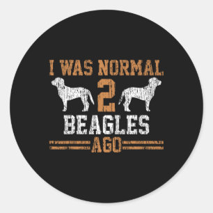 Adesivo Beagle I Era Normal Dois Beagles Ago Vintage Gift