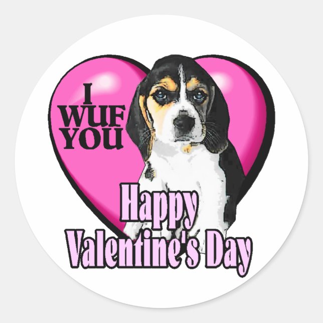 Adesivo Beagle I Wuf You (Frente)