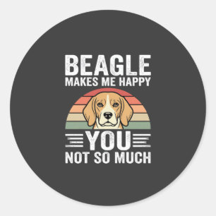Adesivo Beagle Me Faz Feliz Amante de Cachorro