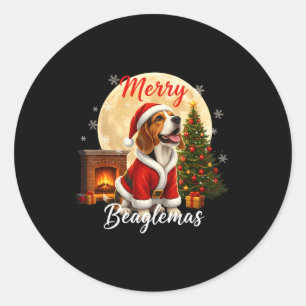 Adesivo Beagle Natal Fantasia de Natal Beagle Beagle Xmas