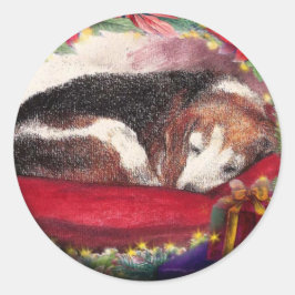 Adesivo Beagle natalino Sleepy Puppy Custom STICKER