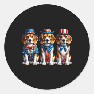 Adesivo Beagle Patriotic 4 De Julho Dos Eua Flag America P