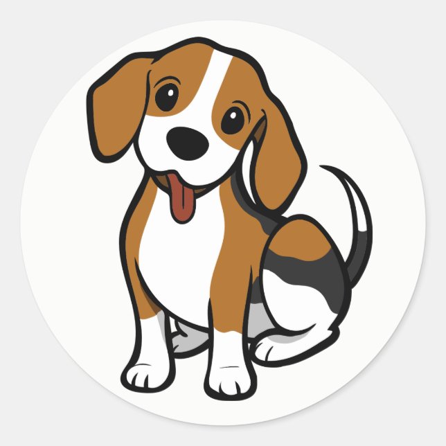 Adesivo Beagle Puppy Dog Cartoon - Ame Beagles Stickers (Frente)