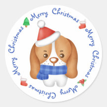 Beagle Puppy Dog Papais noeis Cute Feliz Natal