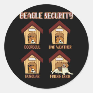 Adesivo Beagle Security Beagle Doorbell Bad Weather Burgla