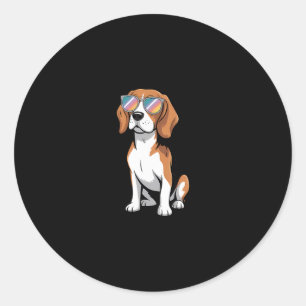 Adesivo Beagle Usando Óculos de Sol Cachorro Engraçado em