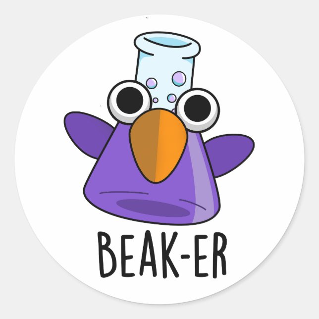 Adesivo Beak-er Funny Chemistry Pun (Frente)