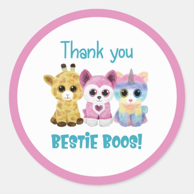 Adesivo Beanie Boo Obrigado Sticker (Frente)
