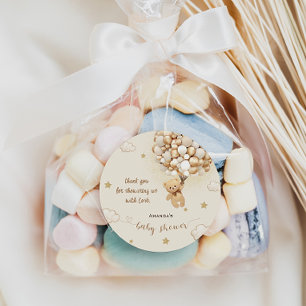 Adesivo Bear Balloons Beige Dourado Obrigado