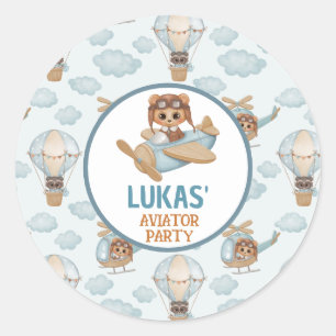 Adesivo Bear Bear Pastel Blue Birday Clas do Partido Aviad