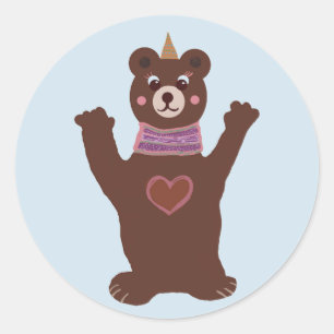 Adesivo Bear Classic Round Sticker Baby Party