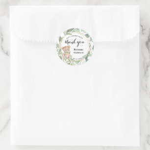 Adesivo Bear Greenery Chá de fraldas Sweet Treat Favor