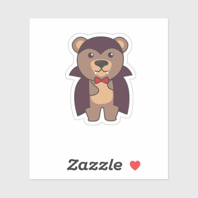Adesivo Bear Halloween Cute Devil Kids Vampire Costume (Folha)