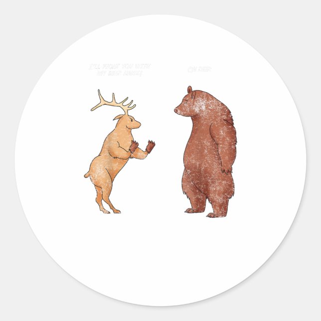Adesivo Bear Hands Oh Deer Funny Sayings Pun Gift  (Frente)