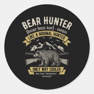 Adesivo Bear Hunter T Shirt Vintage Caça Caçadores Engraça