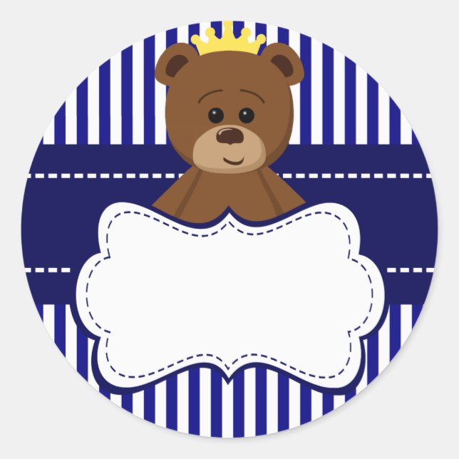 Adesivo Bear King - Round Sticker (Frente)