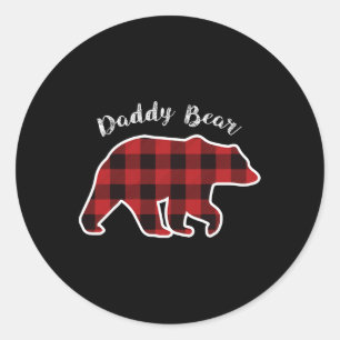 Adesivo Bear Men Red Xadrez Natal Pai Pajama Gif