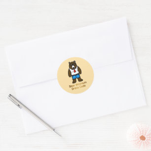 Adesivo Bear Mínimo Engraçado Escritório Arte Pun