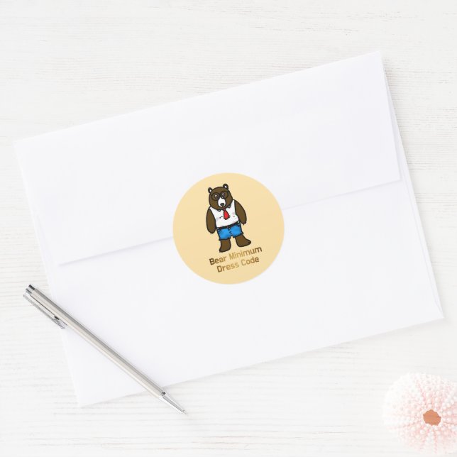 Adesivo Bear Mínimo Engraçado Escritório Arte Pun (Envelope)