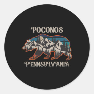 Adesivo Bear Mounains Poconos Pensilvânia Pa Vintage 80s